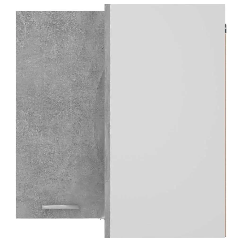 Grey Wall Mount Corner Kitchen Cabinet with Storage Shelves