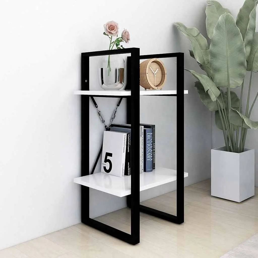2-Tier Book Cabinet White 40x30x70 cm Engineered Wood Storage Shelving Unit Bookcase Display