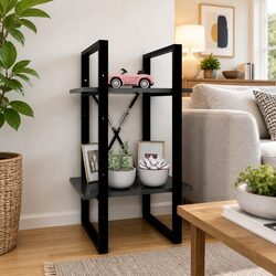 Grey 2-Tier Book Cabinet for Cozy Spaces