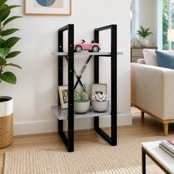 2-Tier Grey Book Cabinet for Cozy Home Organization