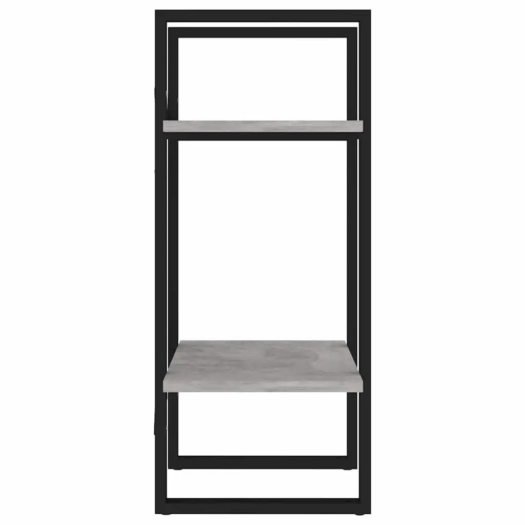 2 Tier Bookshelf Grey Engineered Wood Storage Unit 40x30x70cm