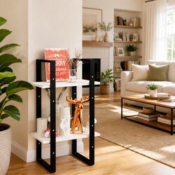 Charming 2-Tier White Wooden Book Cabinet
