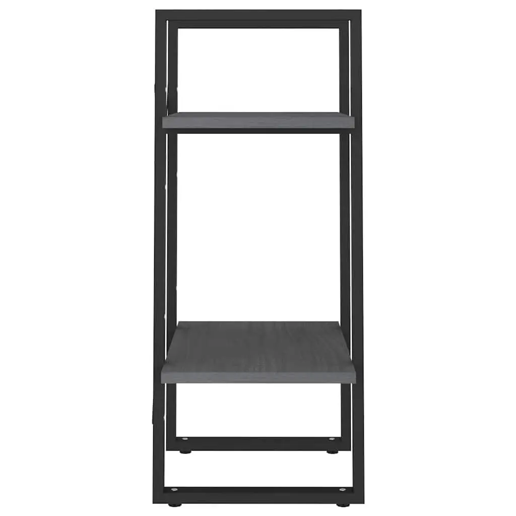 2-Tier Book Cabinet Grey 40x30x70 cm Solid Pine Wood