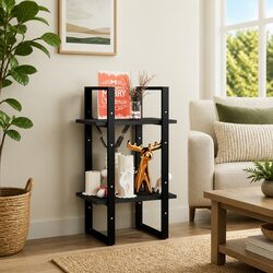Charming 2-Tier Black Book Cabinet for Home Storage