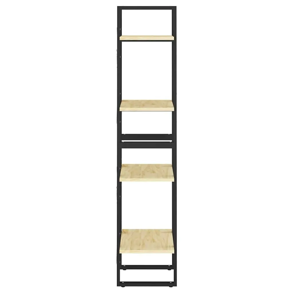 4-Tier Solid Pine Wood Book Cabinet for Home Decor