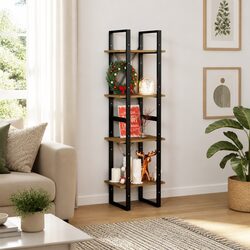 4-Tier Book Cabinet in Brown - Stylish Storage Unit