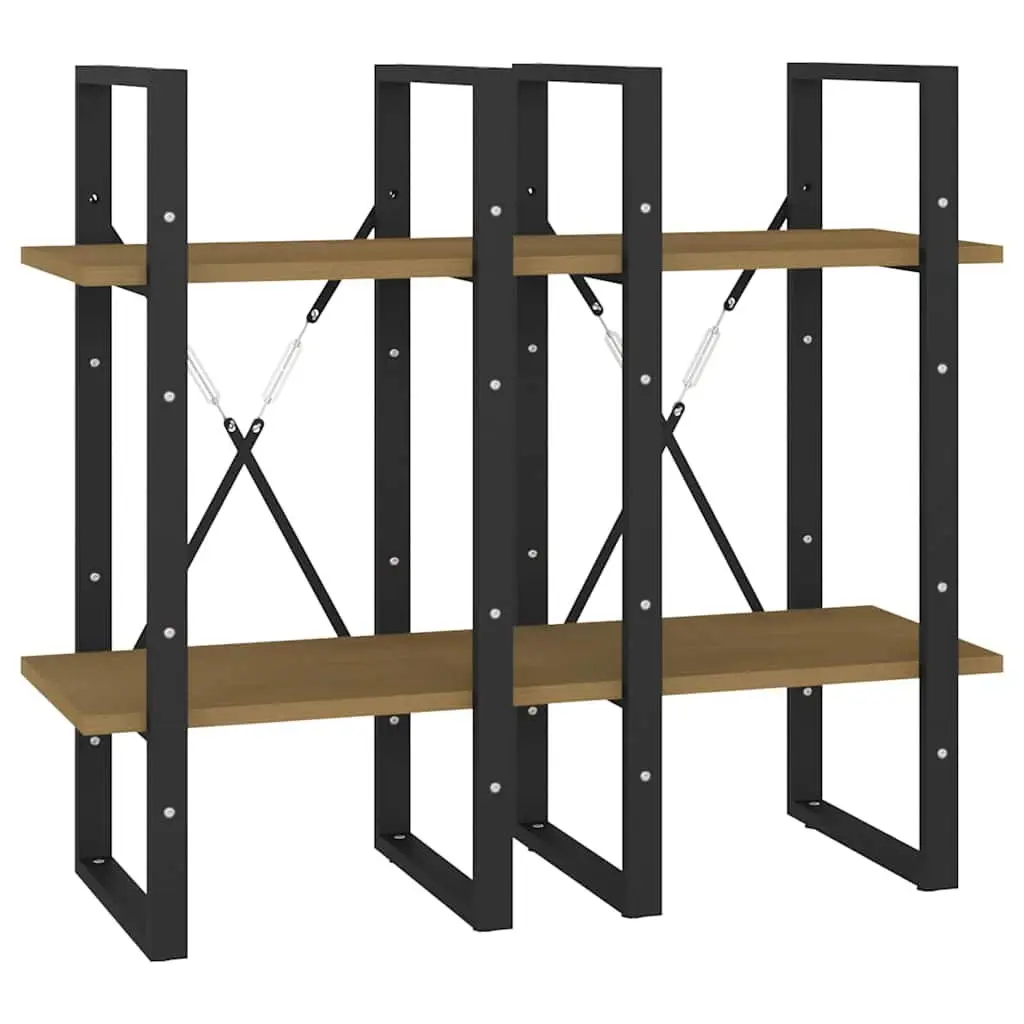 4-Tier Book Cabinet Industrial Brown 40x30x140 cm Solid Pine Wood Standing Bookshelf Storage Shelving Unit