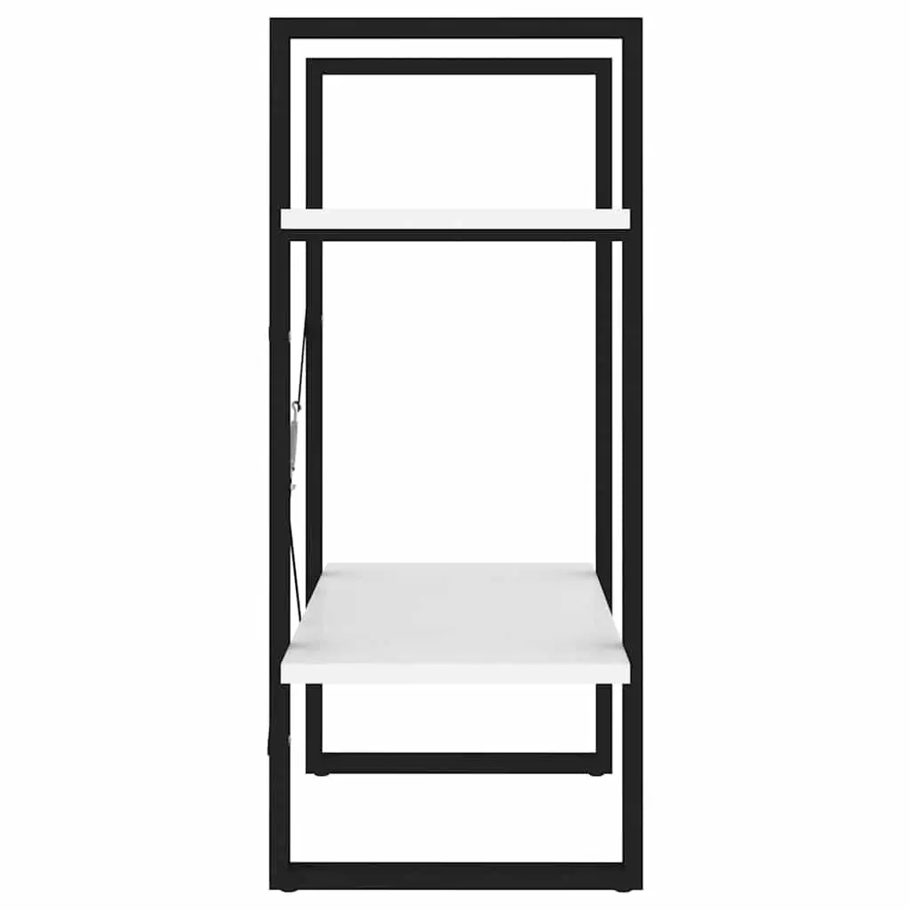 Book Cabinet White 2-Tier 60x30x70cm Engineered Wood Storage Shelves