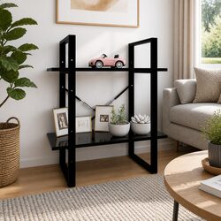 Stylish 2-Tier Black Book Cabinet for Your Home