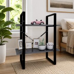 2-Tier Grey Book Cabinet for Stylish Storage