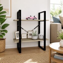 Warm Brown 2-Tier Book Cabinet for Your Living Space