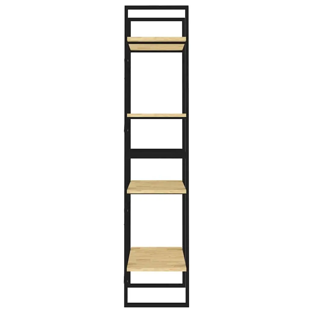 4-Tier Book Cabinet Brown Solid Pine Wood Shelving Unit 60x30x140cm