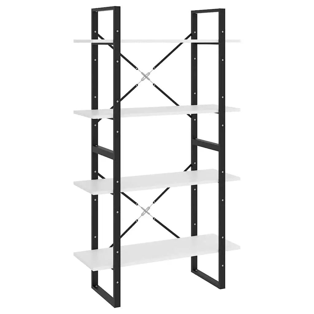 4-Tier White Bookcase for Home Storage and Display
