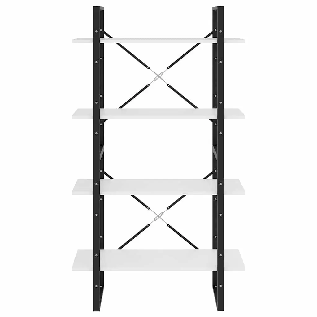 4-Tier White Bookcase for Home Storage and Display