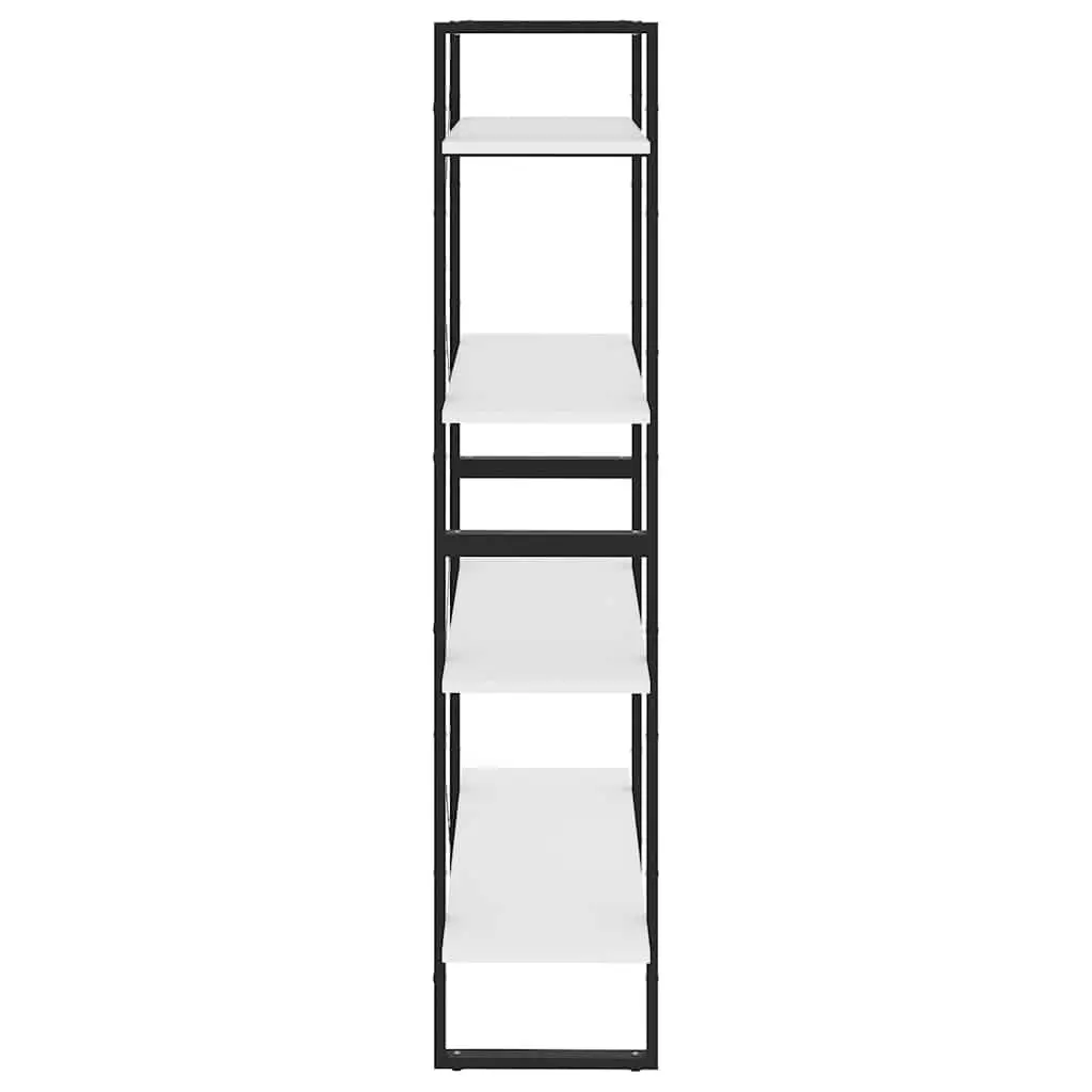 4-Tier White Bookcase for Home Storage and Display