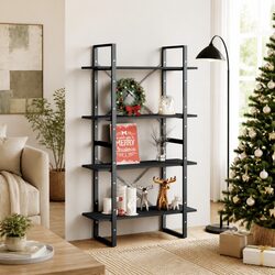 4-Tier Grey Book Cabinet for Cozy Living Spaces