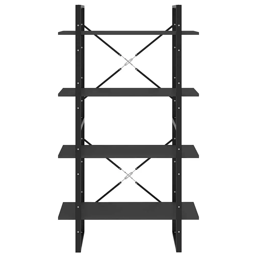 4-Tier Book Cabinet Grey Engineered Wood Shelving Storage Unit Display Shelf