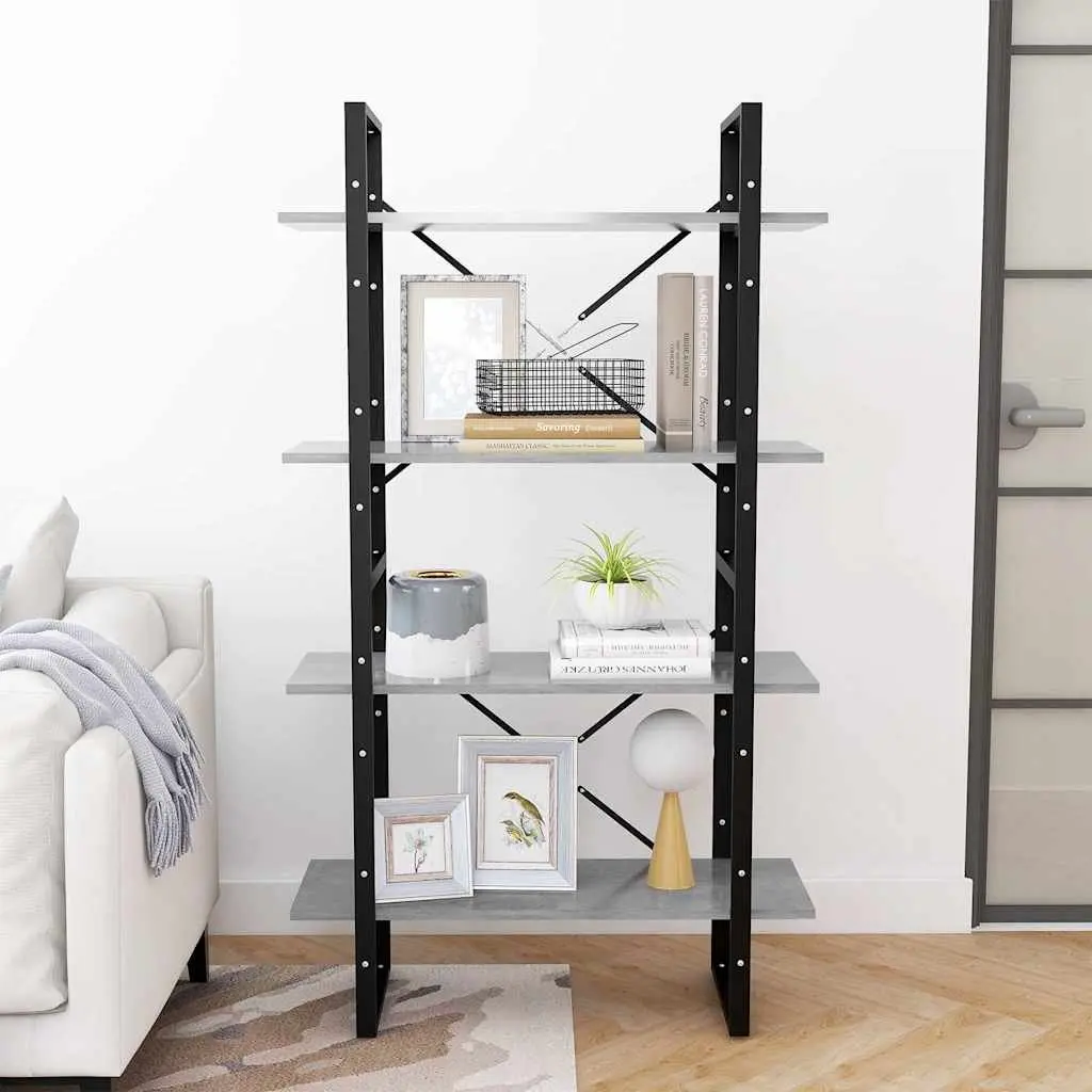 4-Tier Book Cabinet in Grey