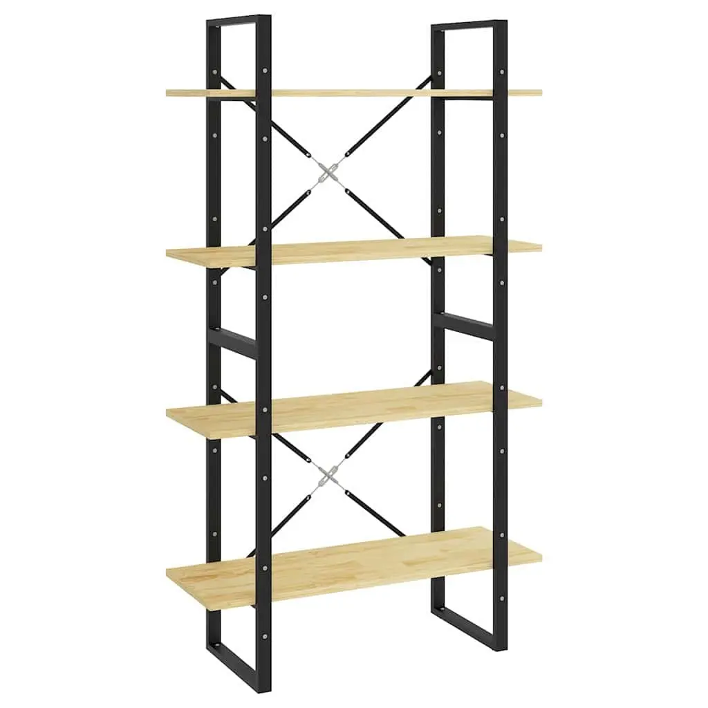 4-Tier Pine Wood Book Cabinet 80x30x140 cm