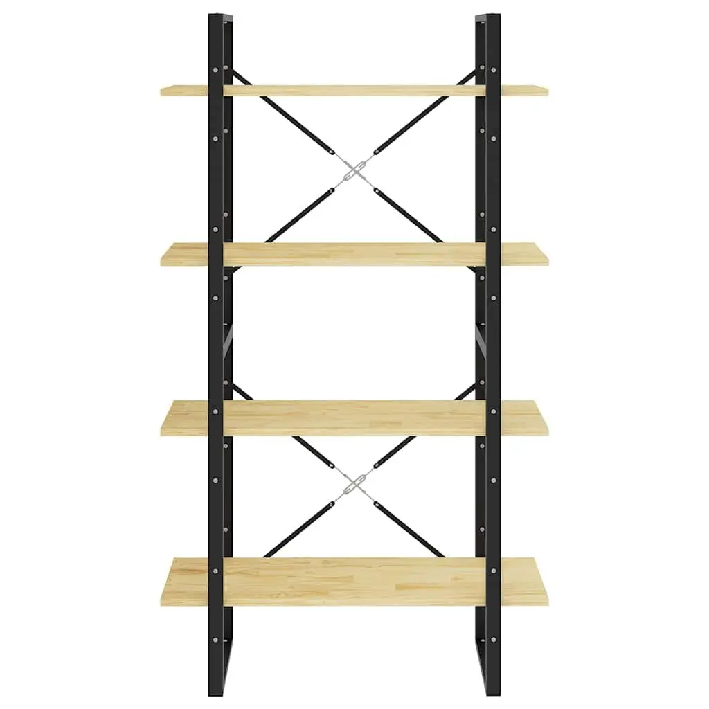 4-Tier Pine Wood Book Cabinet 80x30x140 cm