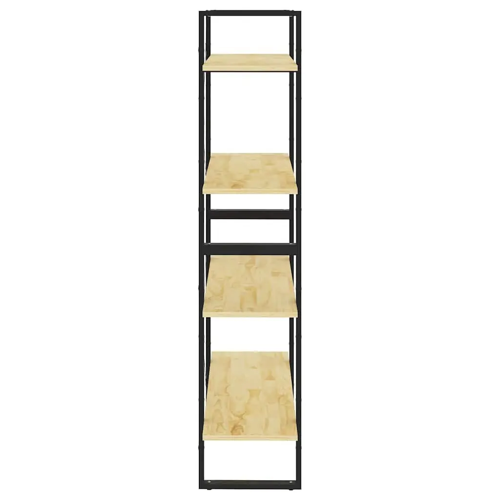 4-Tier Pine Wood Book Cabinet 80x30x140 cm