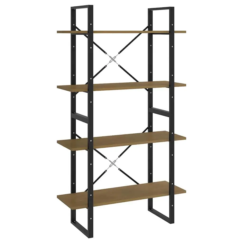 4-Tier Solid Pine Wood Book Cabinet 80x30x140cm