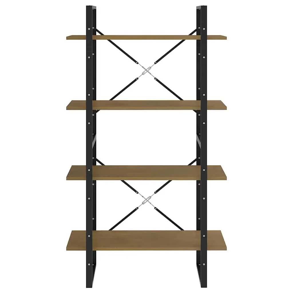 4-Tier Solid Pine Wood Book Cabinet 80x30x140cm