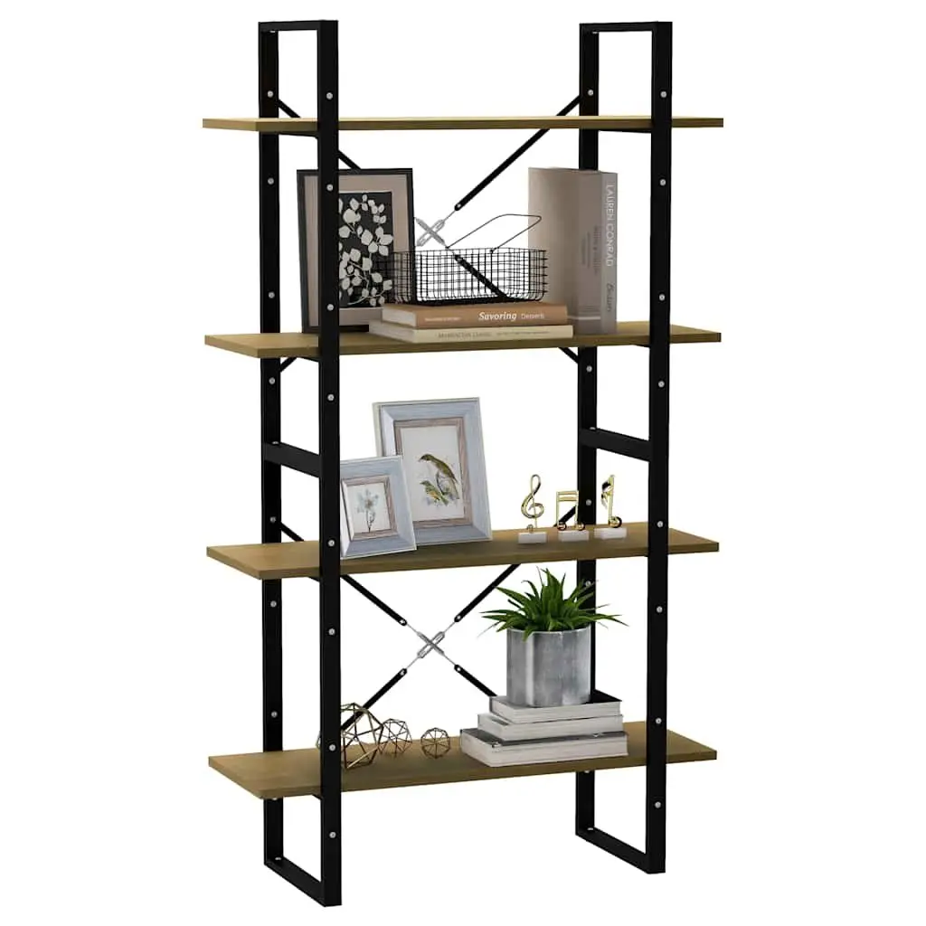 4-Tier Solid Pine Wood Book Cabinet 80x30x140cm