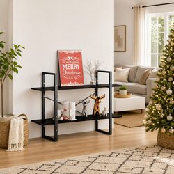 2-Tier Book Cabinet in Black for Stylish Storage