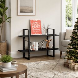Stylish 2-Tier Book Cabinet in Grey for Home Display