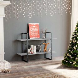 Grey 2-Tier Book Cabinet for Stylish Storage