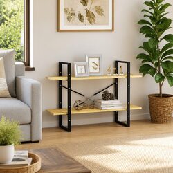 Warm Pine Wood 2-Tier Book Cabinet 100x30x70 cm