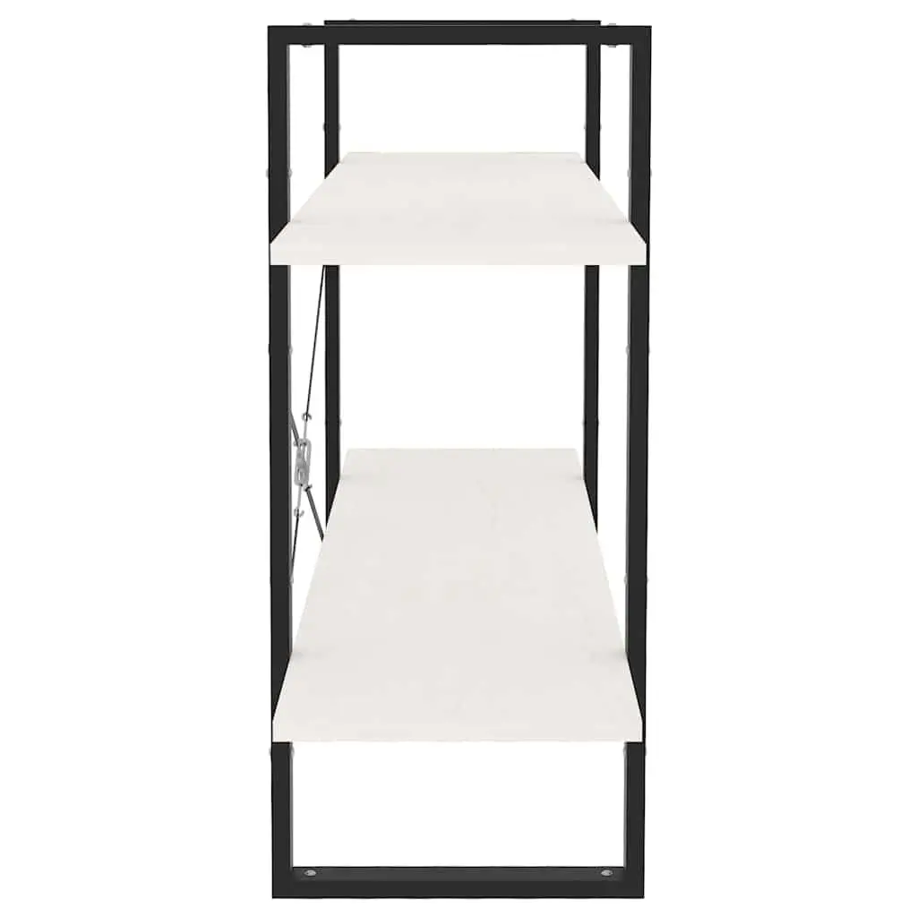 2 Tier Shelving Unit White Solid Pine Wood Book Cabinet Storage Furniture