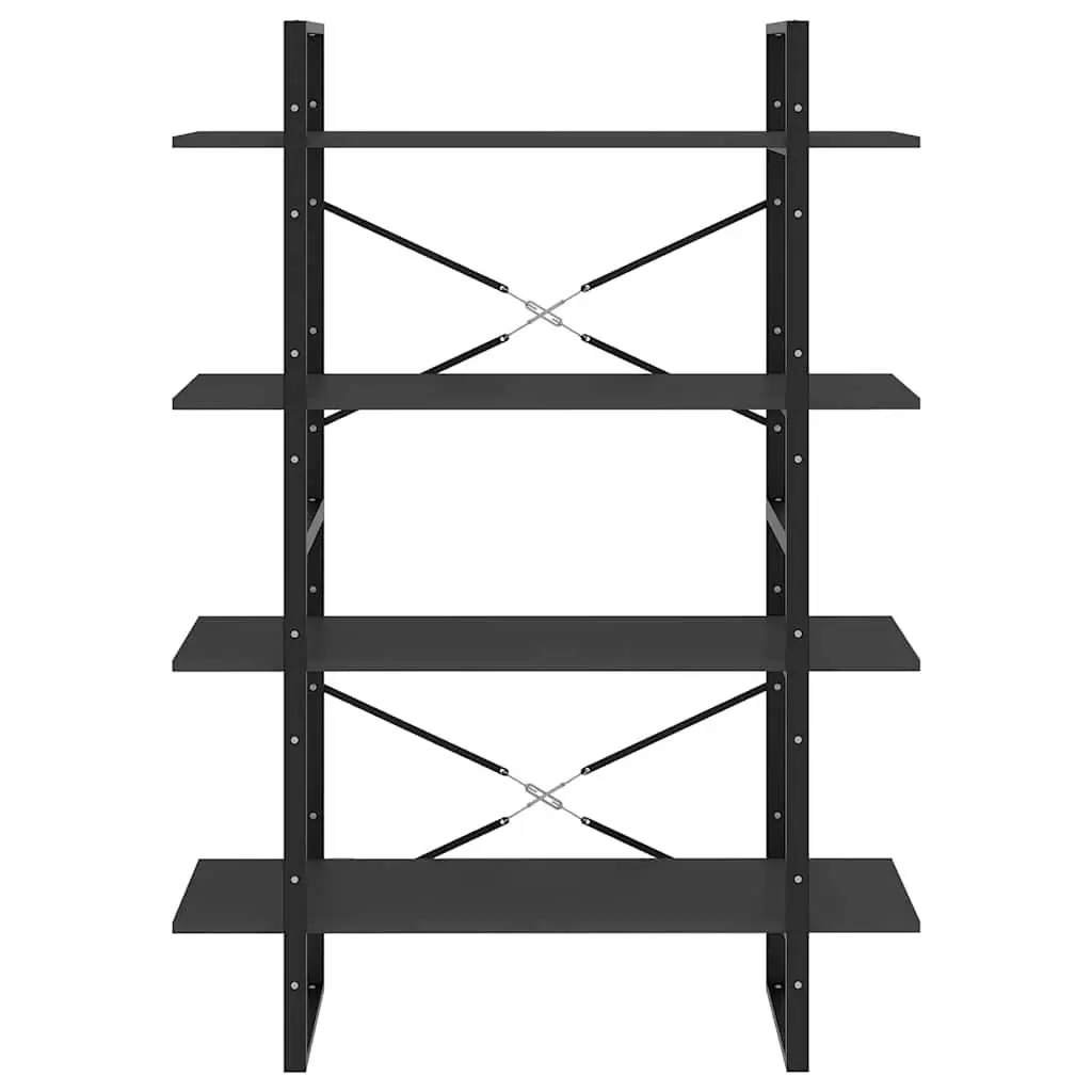 4-Tier Bookshelf Grey Engineered Wood Storage Cabinet Home Office Display Shelves