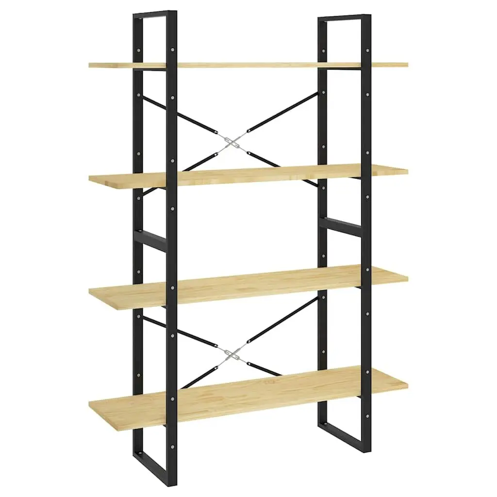 4-Tier Book Cabinet Storage Unit in Solid Pine Wood