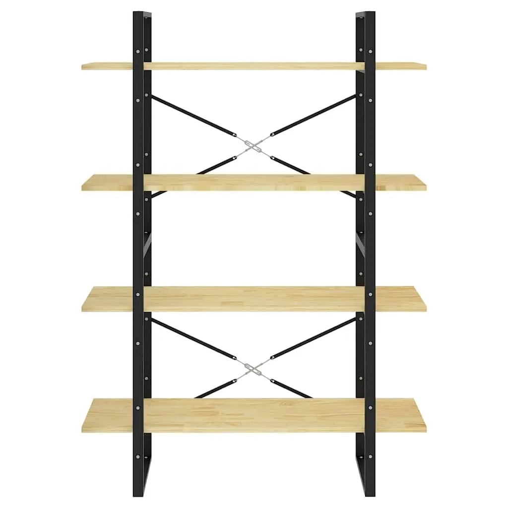 4-Tier Book Cabinet Storage Unit in Solid Pine Wood