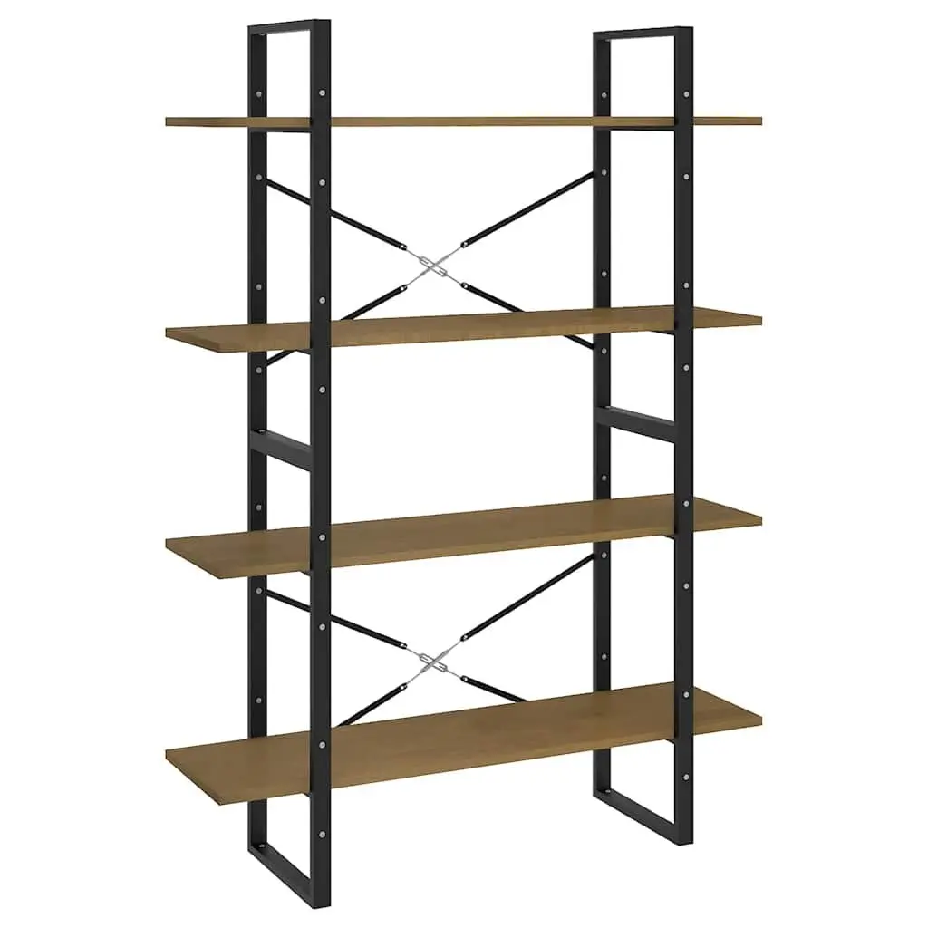4-Tier Solid Pine Wood Book Cabinet for Home