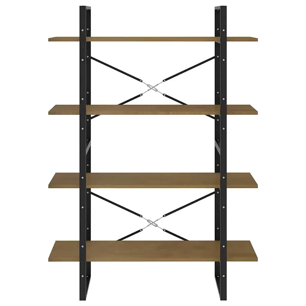 4-Tier Solid Pine Wood Book Cabinet for Home