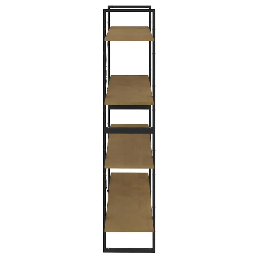 4-Tier Solid Pine Wood Book Cabinet for Home