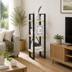 3-Tier Brown Wooden Book Cabinet for Cozy Living Spaces