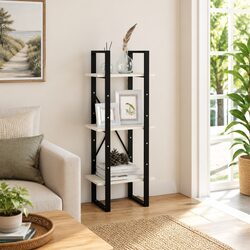 3-Tier White Wooden Book Cabinet for Cozy Living Spaces