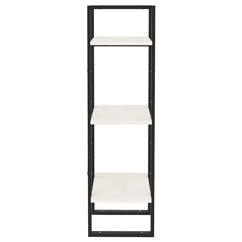 3-Tier Book Cabinet White Solid Pinewood Shelving Unit Storage Bookcase Display Shelf