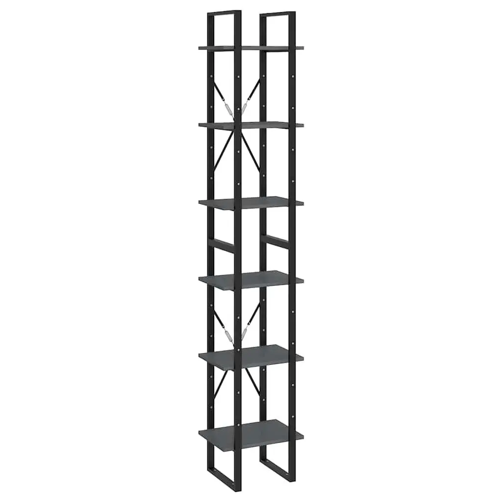 Grey Storage Cabinet with 6 Shelves