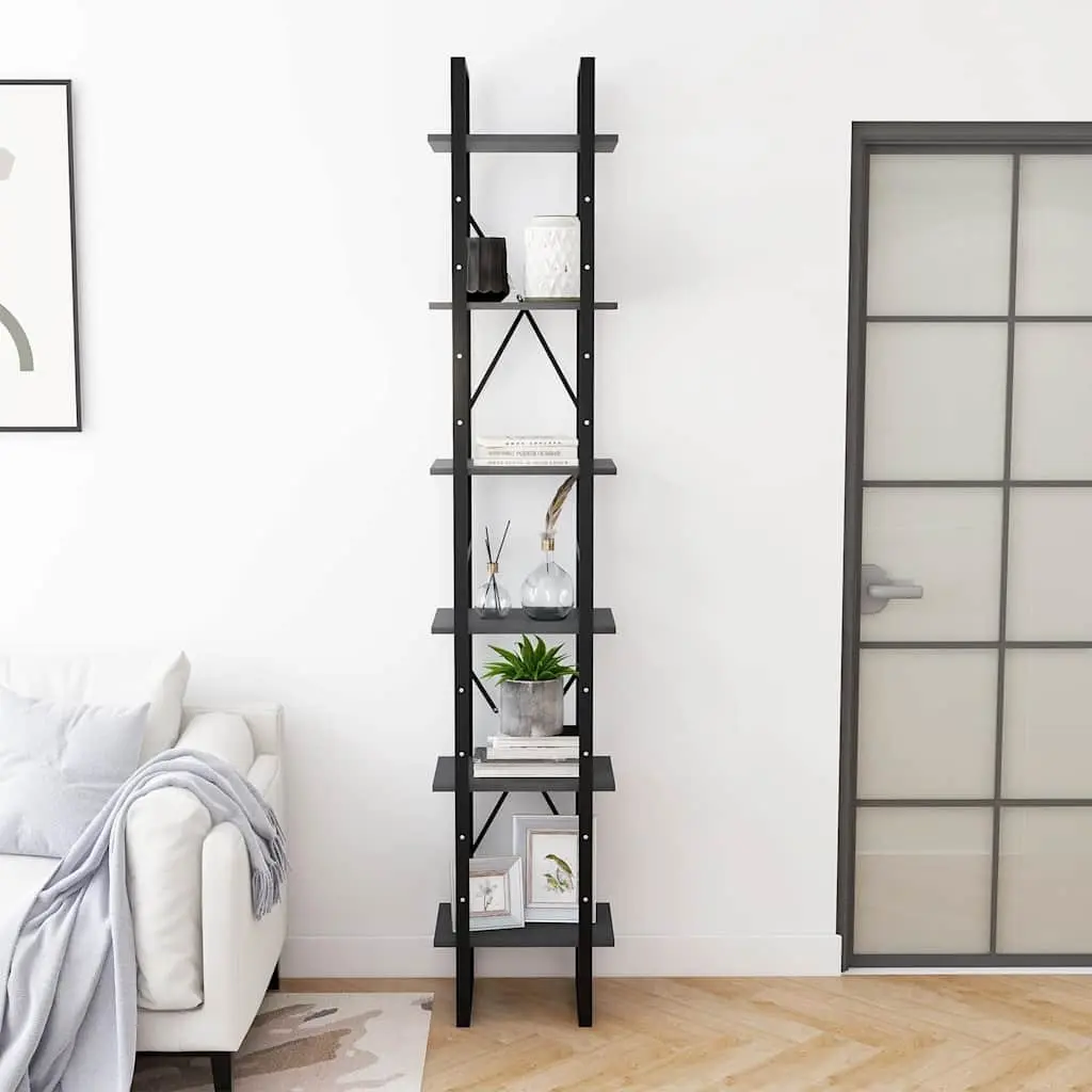 Grey Storage Cabinet with 6 Shelves