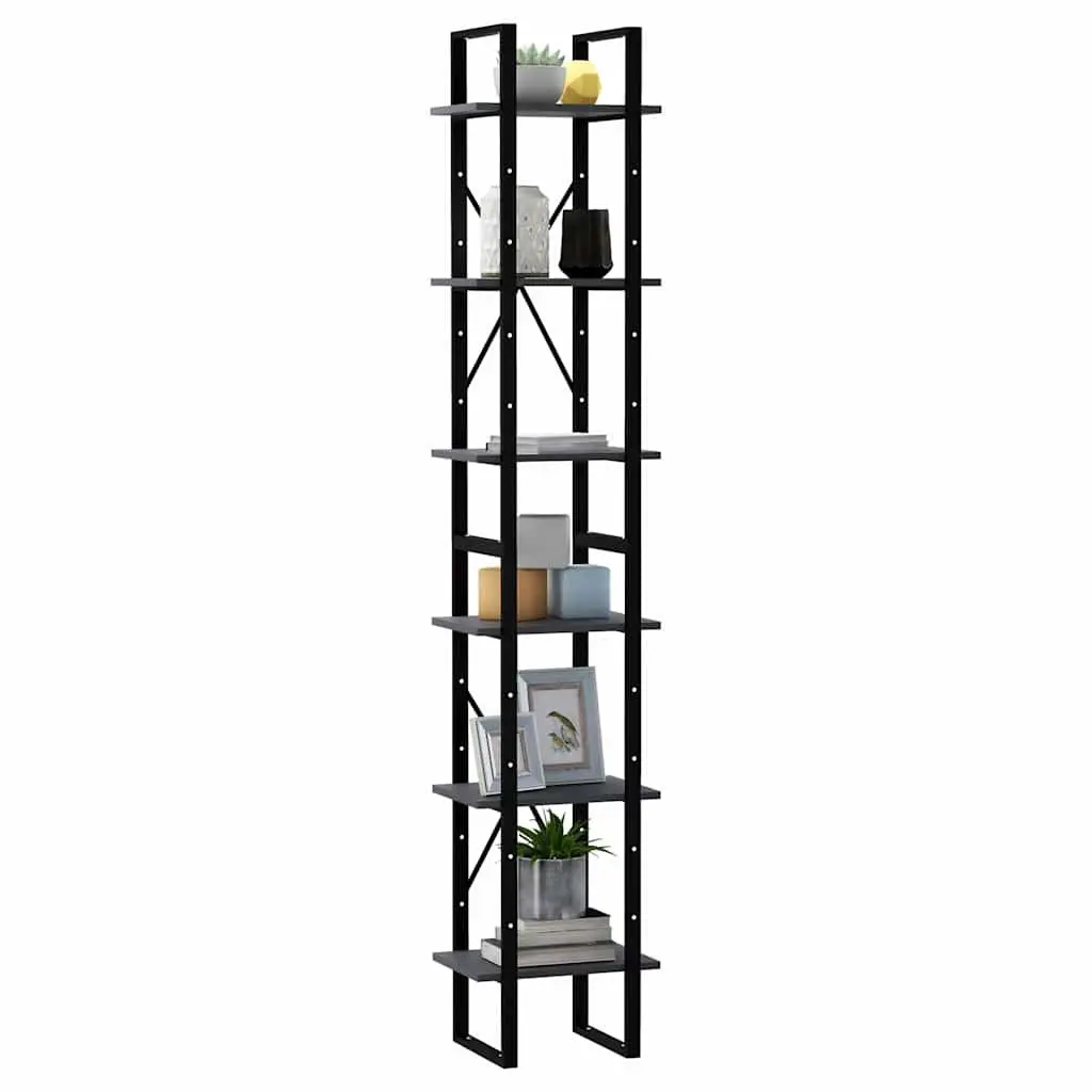 Grey Storage Cabinet with 6 Shelves