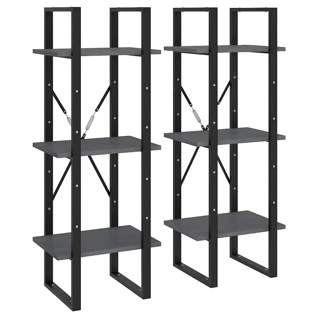 Grey Storage Cabinet with 6 Shelves
