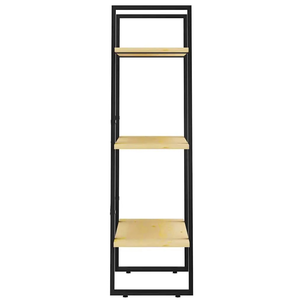 Brown Solid Pine Wood Storage Shelf 60x30x105 cm