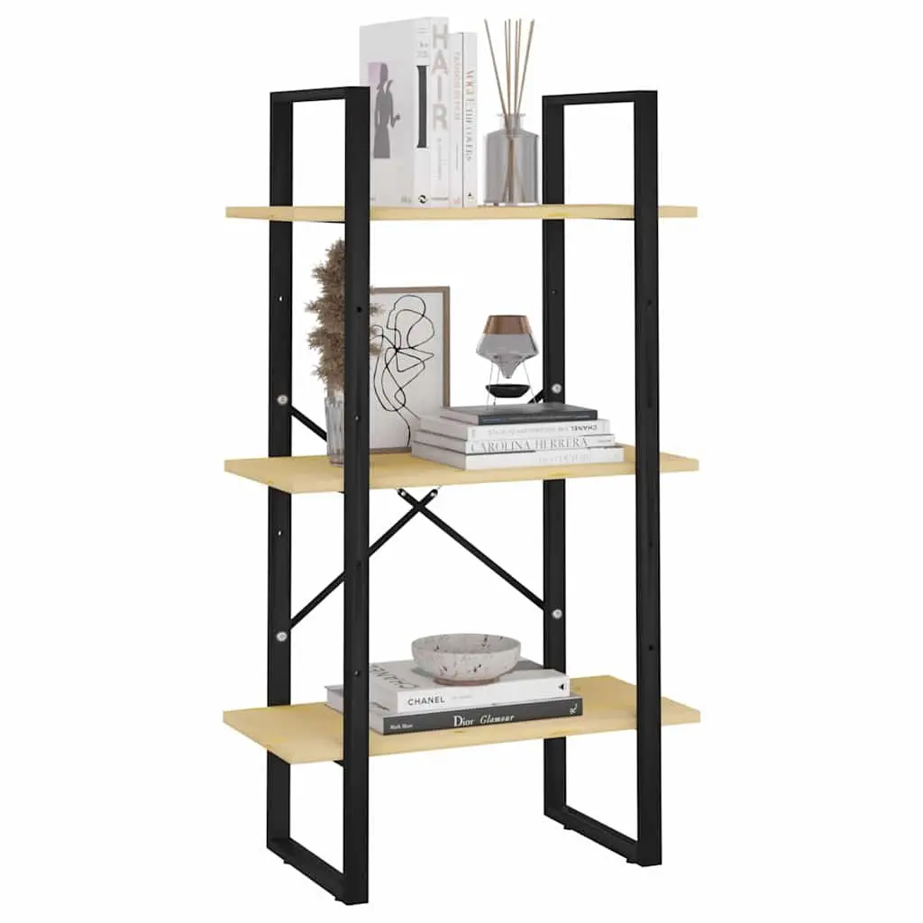 Brown Solid Pine Wood Storage Shelf 60x30x105 cm