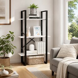 White Solid Pine Wood Storage Shelf for Versatile Display