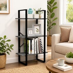 Grey Storage Shelf 60x30x105 cm Solid Pine Wood Bookcase